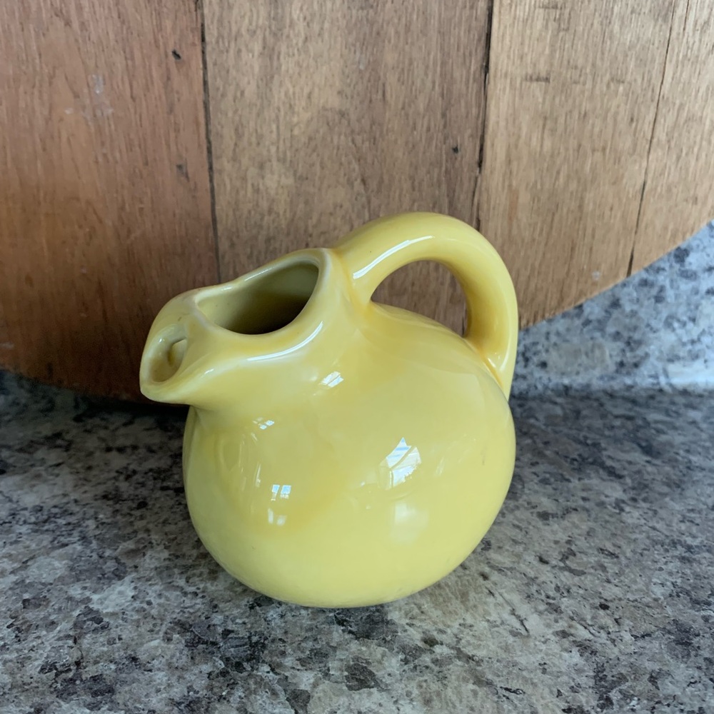 Vintage MKP Mountain Kiln Pottery Yellow Ceramic Mini Pitcher Creamer Bristol VT